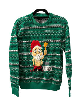 Alex Stevens Help Me I'm Poor Funny Ugly Christmas Sweater Men's Size Medium